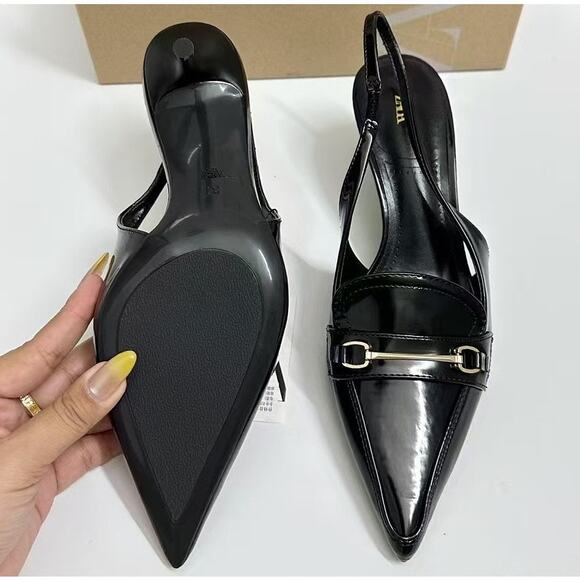 RARE!!! ZARA Embellished Slingback Shoes NWT - Picture 12 of 17